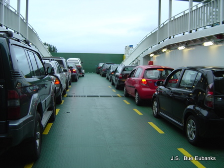 
cars on the ferry 