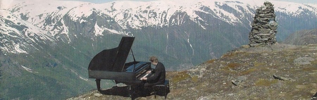 piano concert at the edge of a mountain