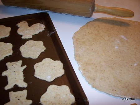 
oatmeal crackers on baking sheet