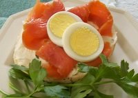 open face smoked salmon sandwich