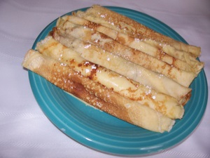 pancakes crepes served on platter